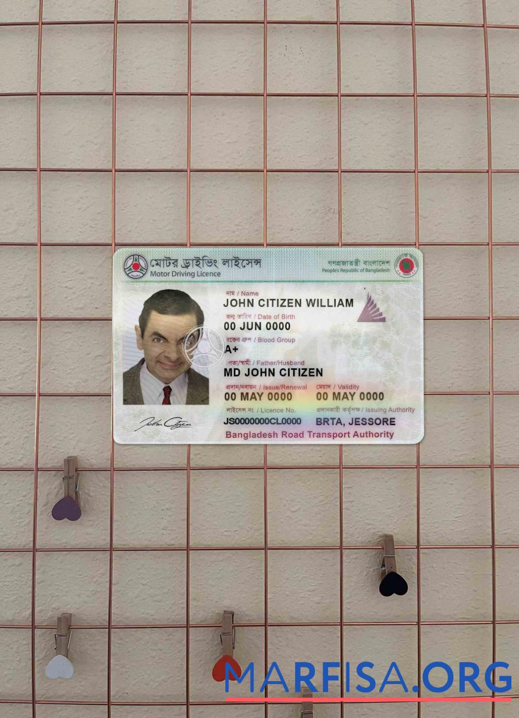 Blank Bangladesh DL version 2 photolook download for verification